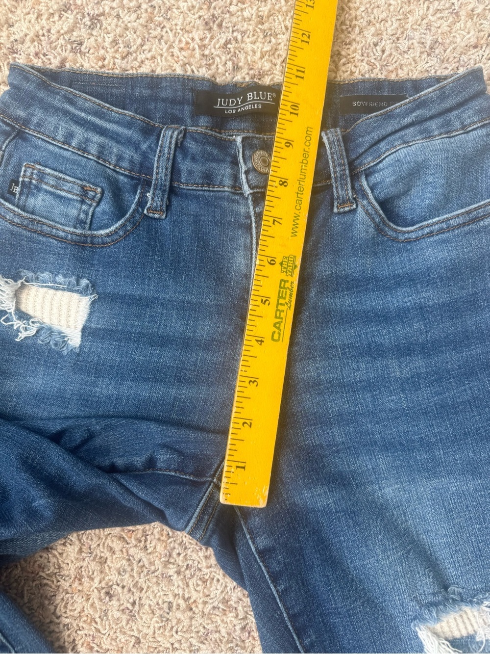 Judy Blue Jeans Women 25 Distressed Boyfriend Fit Dark Wash Boutique Preppy - Picture 5 of 13